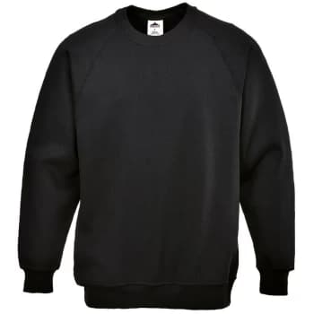 B300BKRL - sz L Roma Sweatshirt - Black - Portwest
