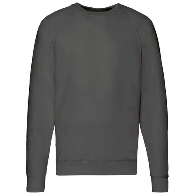 Fruit Of The Loom Fruit of the Loom Men Lightweight Raglan Sweatshirt in Mid Grey Size: Small Mid Grey S Male 5063425937929
