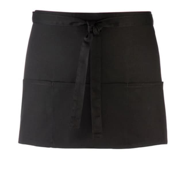 Premier Premier Colours 3 Pocket Short Apron in Black One Size Unisex 5063470681051