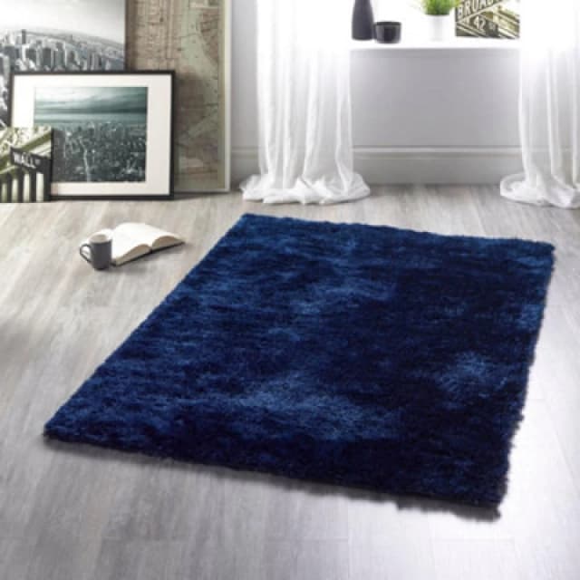 The Very Collection Glamour Shaggy Rug Indigo PAD46 Unisex 120x170cm,160x230cm,80x150cm