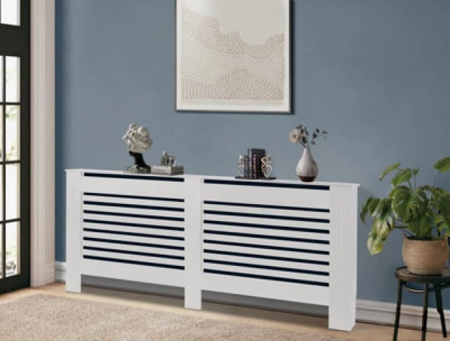 Groundlevel White Wooden Radiator Cover - 172Cm X 82Cm X 19Cm