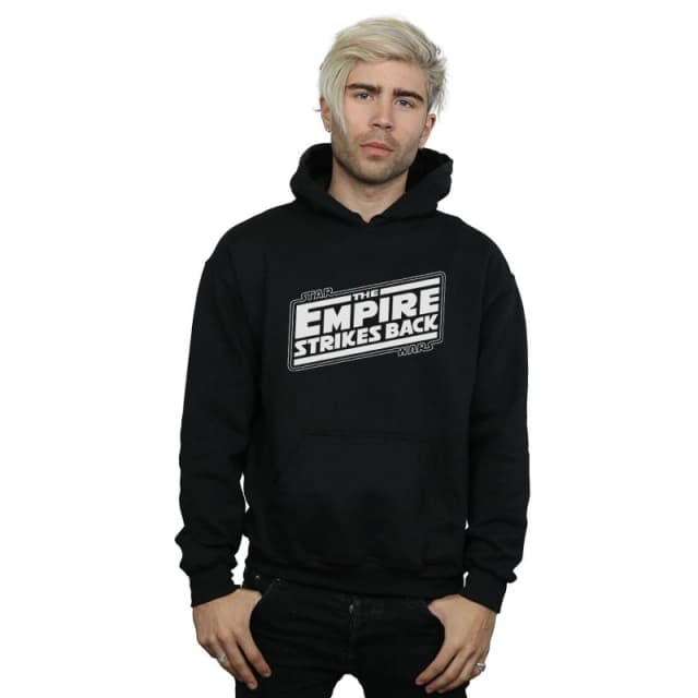 Star Wars Star Wars Men The Empire Strikes Back Logo Hoodie in Black Size: Small Black S Male 5059400844535