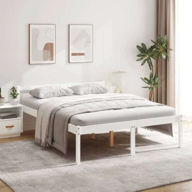 VIDAXL Senior Bed without Mattress White 150x200cm King Size Vidaxl 8720286878293