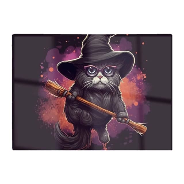 Warren Reed Designer Cat And A Broom Chopping Board