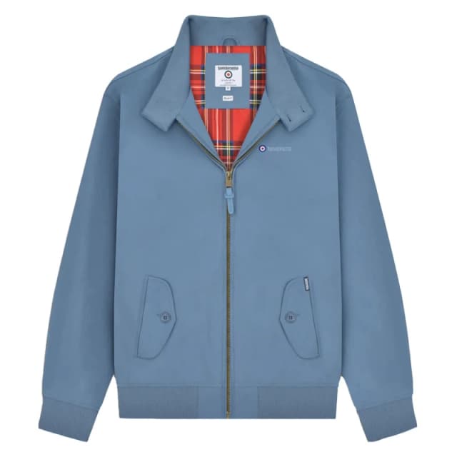 Lambretta Lambretta Men Shower Resistant Harrington Jacket in Mid Blue Size: X-Large Mid Blue XL Male 5063703945578