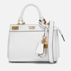 Guess Womens Katey Croc Mini Satchel - White