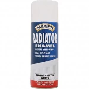 Hammerite Radiator Enamel Aerosol Paint Satin White 400ml