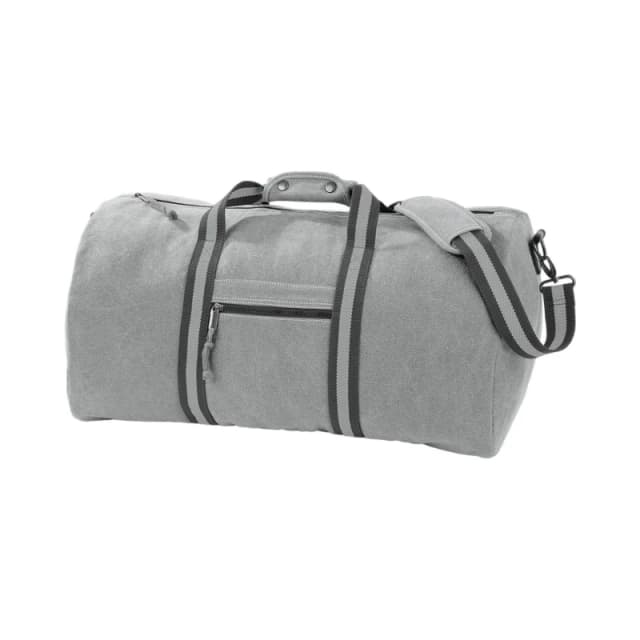 Quadra Mens Vintage Canvas Duffle Bag in Mid Grey Mid Grey Male
