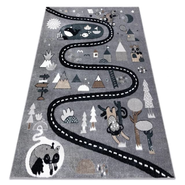 RugsX Fun Rug in Grey Size: 200cm x 290cm Grey Unisex 200cm x 290 cm