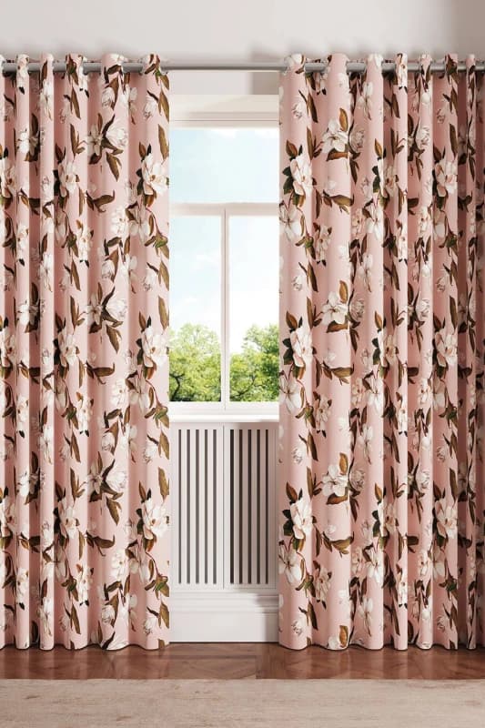 Ted Baker 'Opal Floral' Cotton Lined Curtains in Pink Size: 168cm width x 229cm drop Pink Unisex 168cm width x 229cm drop