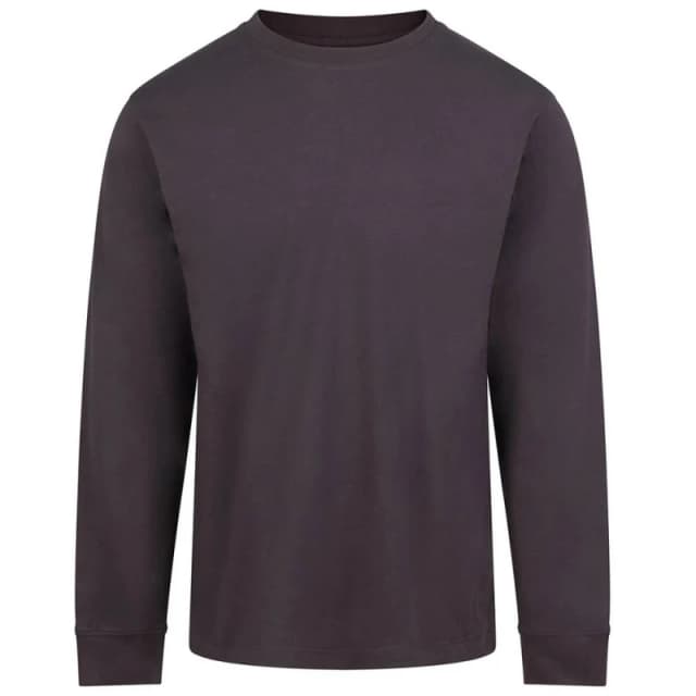 AWDis Mens Long-Sleeved T-Shirt in Charcoal Size: Small Charcoal Male S
