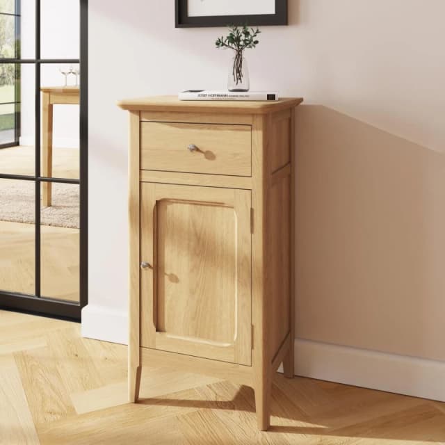 FWStyle FWStyle 1 Drawer 1 Door Slim Natural Ash Sideboard Ready Assembled in Brown Brown One Size Unisex 5056413129475