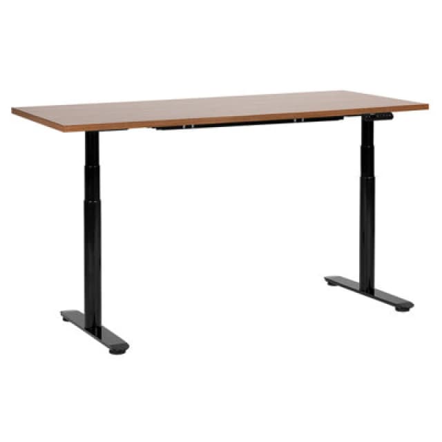 Beliani Electric Adjustable Standing Desk Destinas Brown/ Black 160 Cm 72 Cm