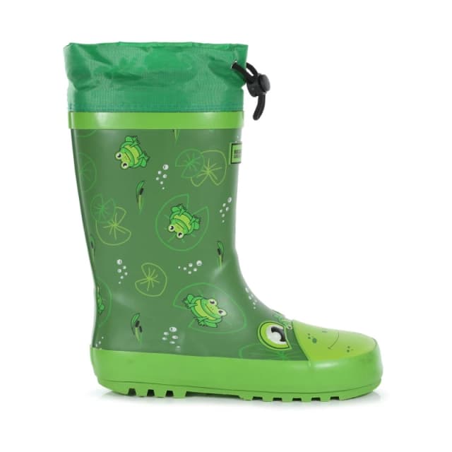 Regatta Boys Mudplay Durable Stabilising Wellington Boots UK Size 2 (EU 34) Frog RKF649-WKK-2