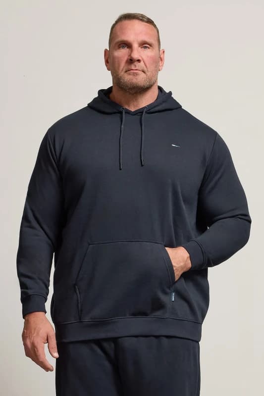 BadRhino BadRhino Men Essential Drawstring Hoodie in Dark Navy Size: 5-6X-Large Dark Navy 5-6XL Male 5057147764055
