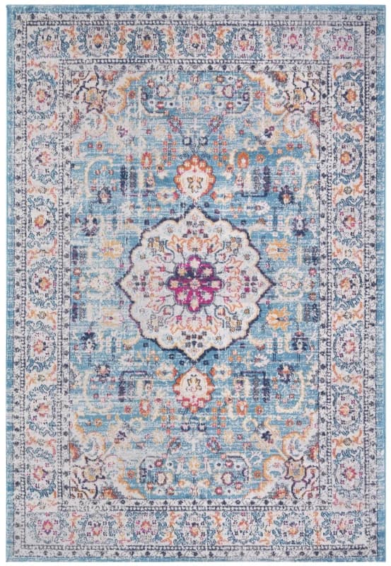THE RUGS Marrakech Blue Medallion Large Area Rug & Runner Living Room 410 Size: 120cm x 170cm Multicolor Unisex 120cm x 170 cm