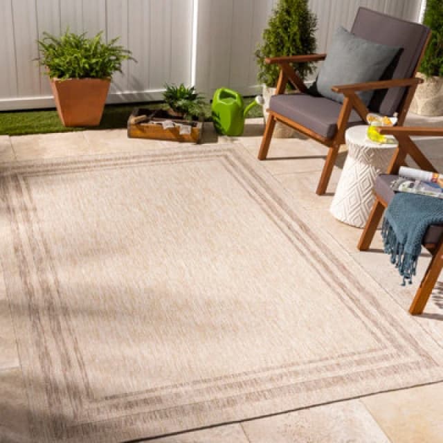 Livabliss In- & Outdoor Cottage Jute-Look Beige Georgia Area Rug 160 X 213cm - Easy To Clean, Perfect For Balcony, Kitchen Or Dining Room