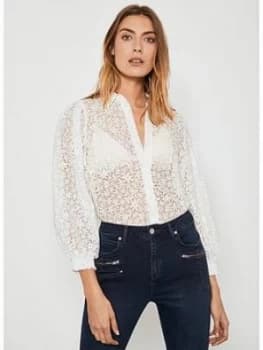 Mint Velvet Floral Puff Sleeve Top - Ivory