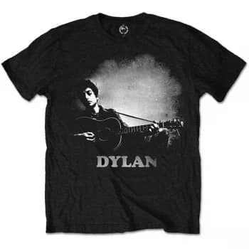 Bob Dylan - Guitar & Logo Unisex Large T-Shirt - Black