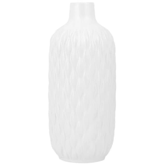 Beliani Decorative Vase Emar Stoneware 31cm White