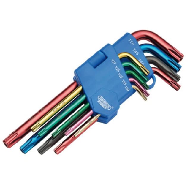 Draper Draper - tx-star key set 9 pc coloured Security Coloured Hex. Key Set (9 Piece) 24122