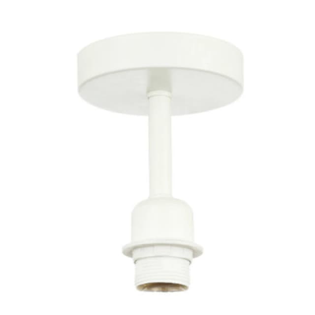 Happy Homewares Traditional Matt White Ceiling Light Fitting For Industrial Style Light Bulbs