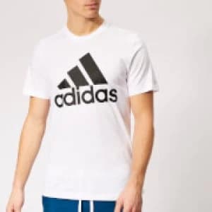 adidas Mens Must Haves Badge of Sport Short Sleeve T-Shirt - White/Black - XXL - White