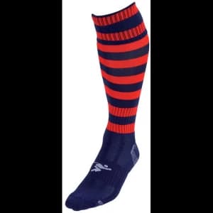 Precision Hooped Pro Football Socks Navy/Red - UK Size J12-2