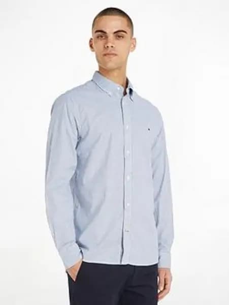 Tommy Hilfiger Core 1985 Flex Oxford Stripe Shirt-Blue/White