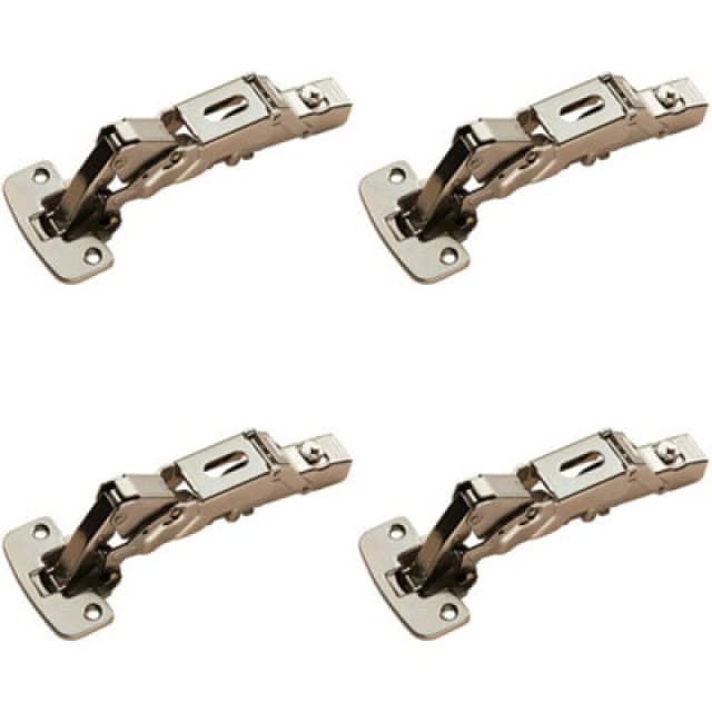 Loops 4x Soft Close Cupboard Hinges 170 Degree Opening Angle Bright Nickel Plate Metallics