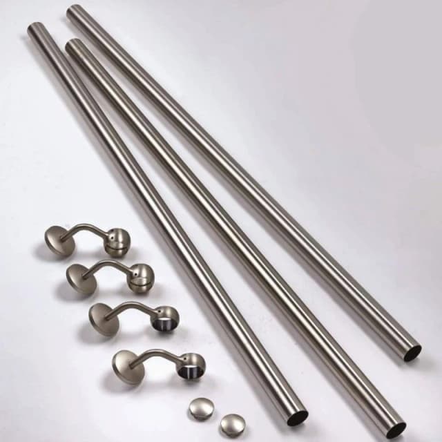 Forgeworks Polished Steel Premium Easy Install Indoor Stair Handrail Kit 3.6m in Silver Silver Unisex