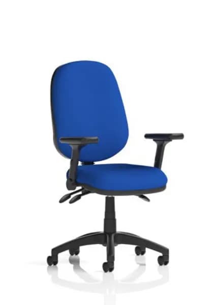 Eclipse Eclipse Plus III Lever Task Operator Chair Bespoke Colour Stevia Blue With Height Adjustable And Folding Arms KCUP1761