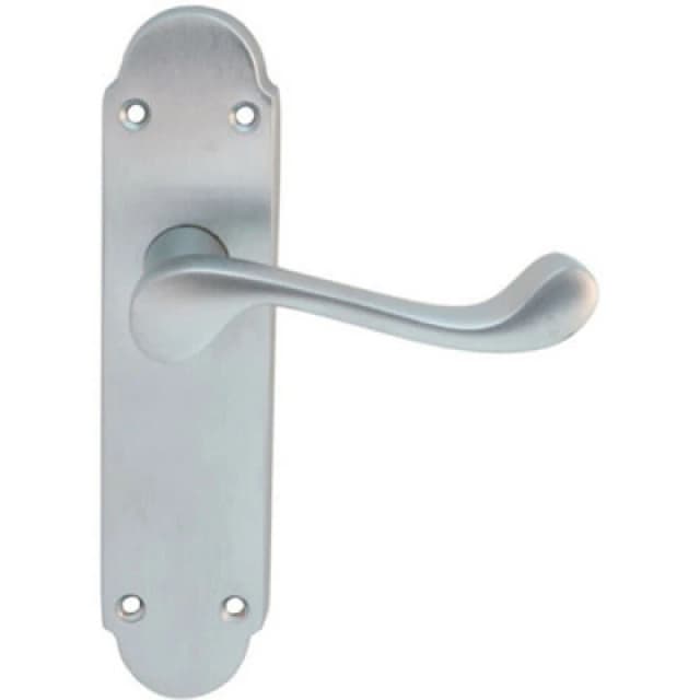Loops PAIR Victorian Upturned Handle on Latch Backplate 170 x 42mm Satin Chrome Multi