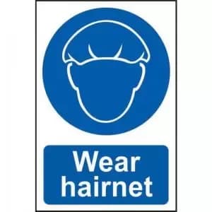 ‘Wear Hairnet’ Sign; Self-Adhesive Semi-Rigid PVC