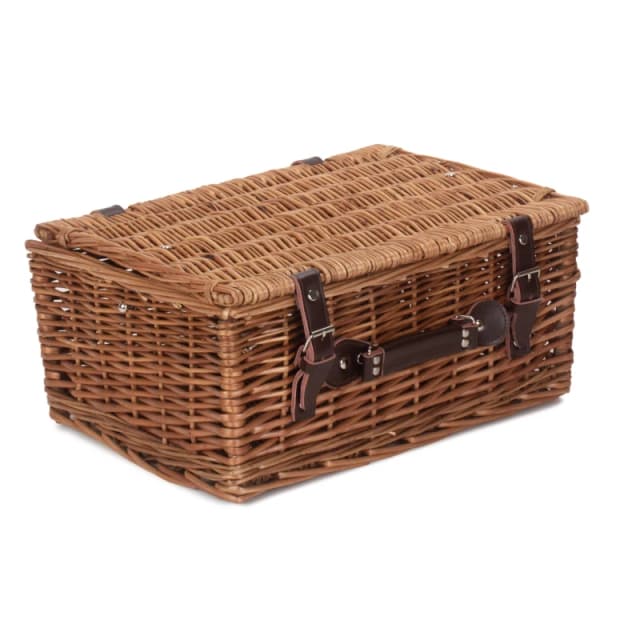 Red Hamper Wicker Double Steamed 40cm Picnic Basket in Brown Brown Unisex