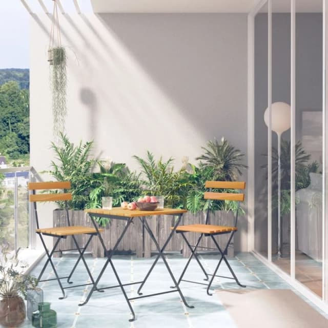 VIDAXL 3 Piece Folding Bistro Set Solid Acacia Wood Vidaxl 8720286151822