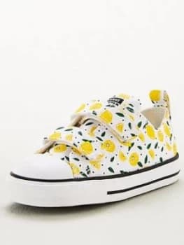 Converse Chuck Taylor All Star 2V Ox Lemon Toddler Trainers - White/Yellow