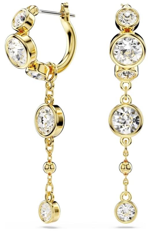 Swarovski Imber Gold Tone Plated Round Cut Crystal Dropper Earrings 5680097 Gold female