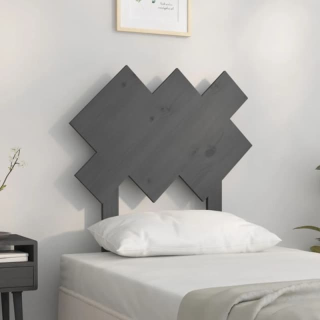 Vidaxl Bed Headboard Grey 72.5X3X81cm Solid Wood Pine, Grey 819197