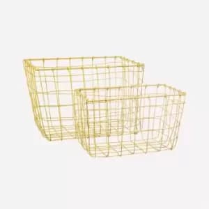Sass & Belle Golden Wire Baskets Set of 2