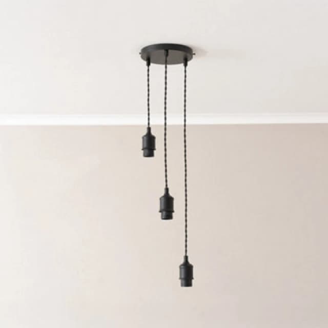 ValueLights ValueLights Shaw Cluster Drop 3 Way Chrome Gold Black Adjustable Ceiling Light Black One Size Unisex 5016529272724
