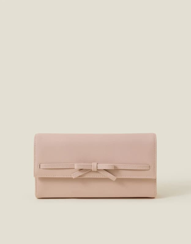 Accessorize Womens Bow Clutch Bag in Nude Nude Female One Size