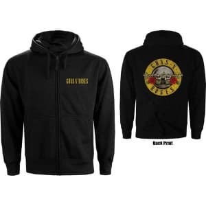 Guns N' Roses - Classic Logo Mens Large Zipped Hoodie - Black