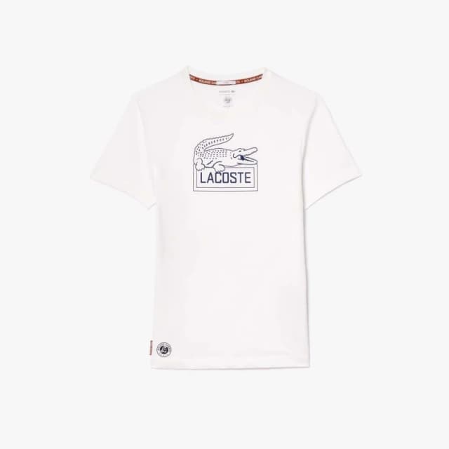 Lacoste Roland-Garros Edition Ultra Dry Tennis T-Shirt White male 2XS