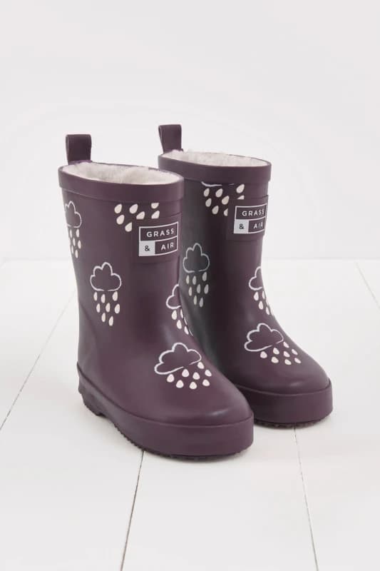 Grass & Air Winter Colour Changing Wellies in Purple Size: Infant 8 Purple Unisex Infant 8