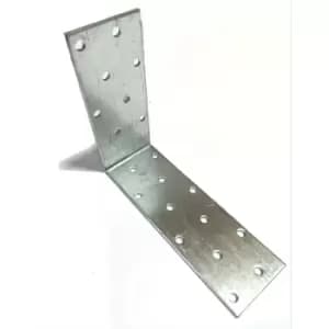 Strong Metal Strap Anchor Corner Brackets Galvanised - Size 120x95x40x2mm - Pack of 10