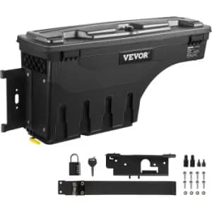 VEVOR Truck Bed Storage Box, Lockable Lid, Waterproof ABS Wheel Well Tool Box 6.6 Gal/20 L with Password Padlock, Compatible with Dodge RAM 1500