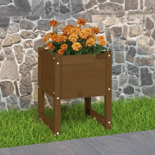 vidaXL Planter Honey Brown 40x40x52.5cm Solid Wood Pine, Brown 822113