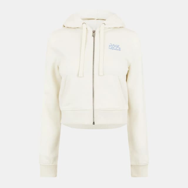 Jack Wills Womens Slim Zip Hoodie Vintage White female 6 (2XS)