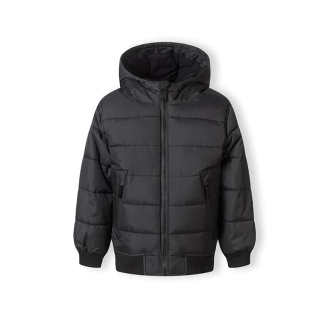 Minoti Boys padded jacket with hood Black male 7-8 Yrs